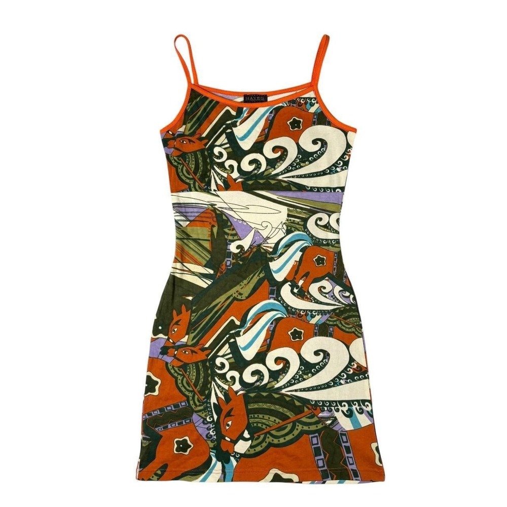 deadstock Hayes abstract horse graphic euro mini dress